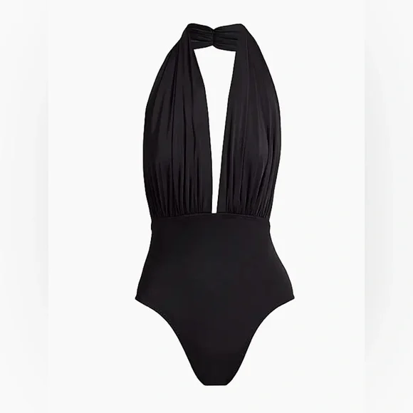 NEW Norma Kamali Mio Low cut Halter Swimsuit Bathing suit one piece size S - Picture 3 of 5